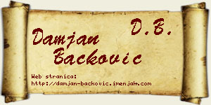 Damjan Backović vizit kartica